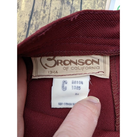 NWT NEW! Vintage Bronson of California Full Length Maroon Polyester Skirt 13-14 - Picture 3 of 4